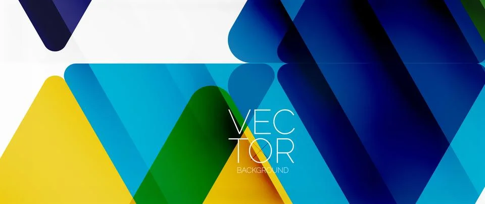 Abstract background. Color transparent triangles in mosaic style with shadow Illustrazione stock