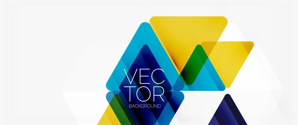 Abstract background. Color transparent triangles in mosaic style with shadow Stock Illustration