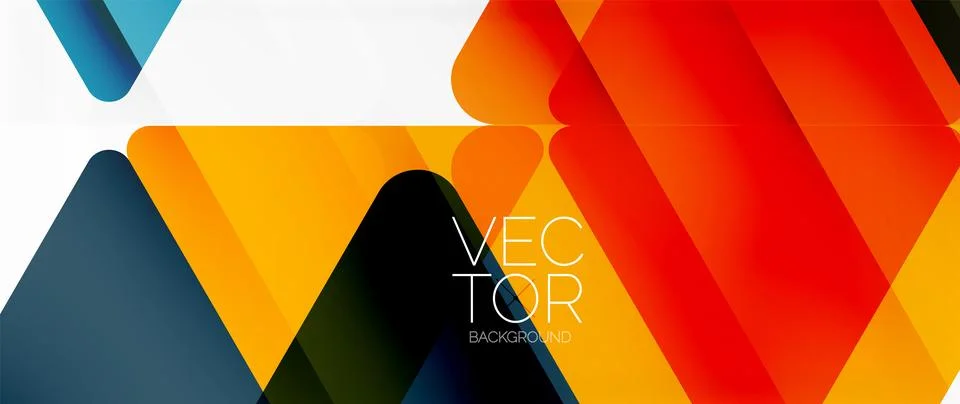 Abstract background. Color transparent triangles in mosaic style with shadow Illustrazione stock