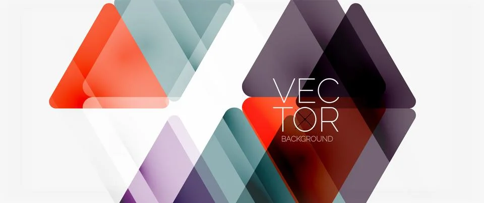Abstract background. Color transparent triangles in mosaic style with shadow Stock Illustration