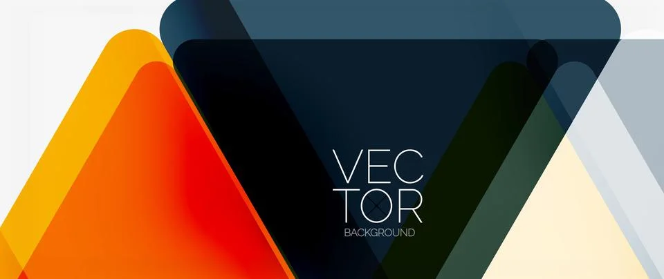 Abstract background. Color transparent triangles in mosaic style with shadow Illustrazione stock
