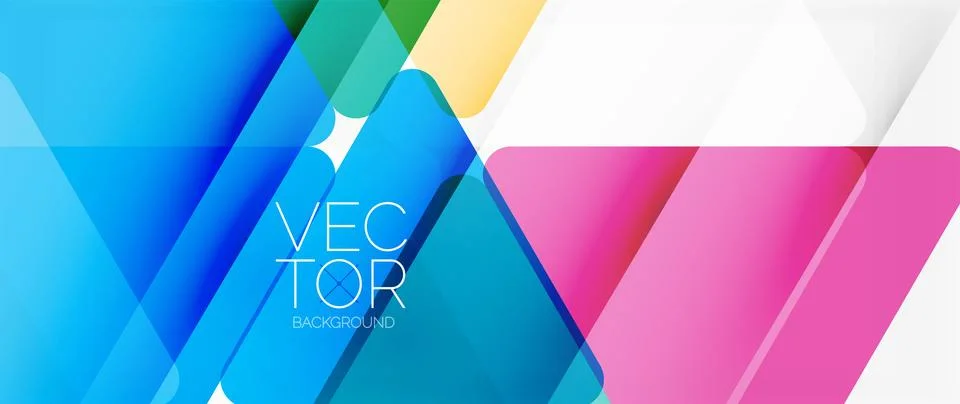 Abstract background. Color transparent triangles in mosaic style with shadow 스톡 일러스트