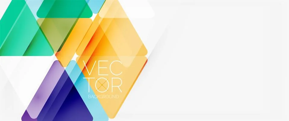 Abstract background. Color transparent triangles in mosaic style with shadow Stock Illustration