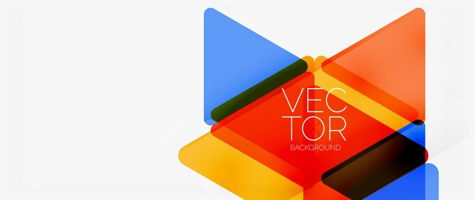 Abstract background. Color transparent triangles in mosaic style with shadow Illustrazione stock