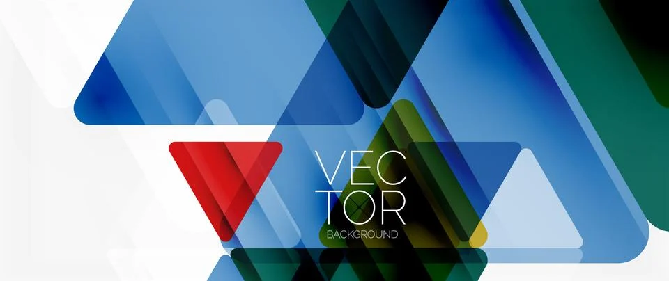 Abstract background. Color transparent triangles in mosaic style with shadow Stock Illustration