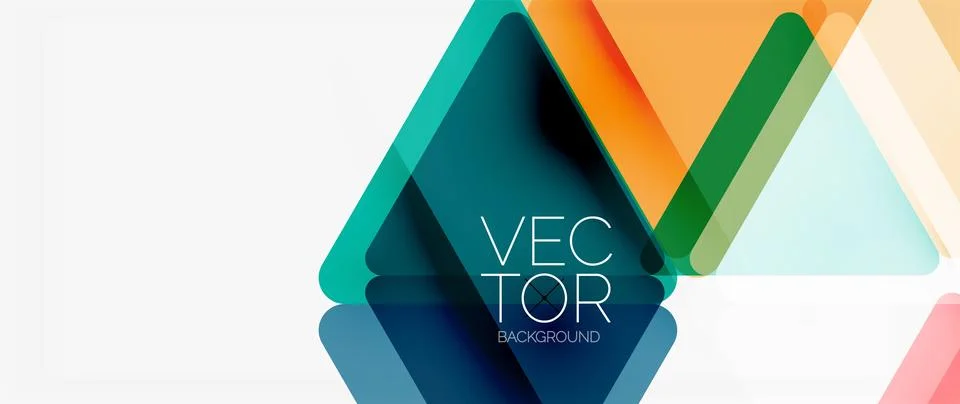 Abstract background. Color transparent triangles in mosaic style with shadow Stock Illustration