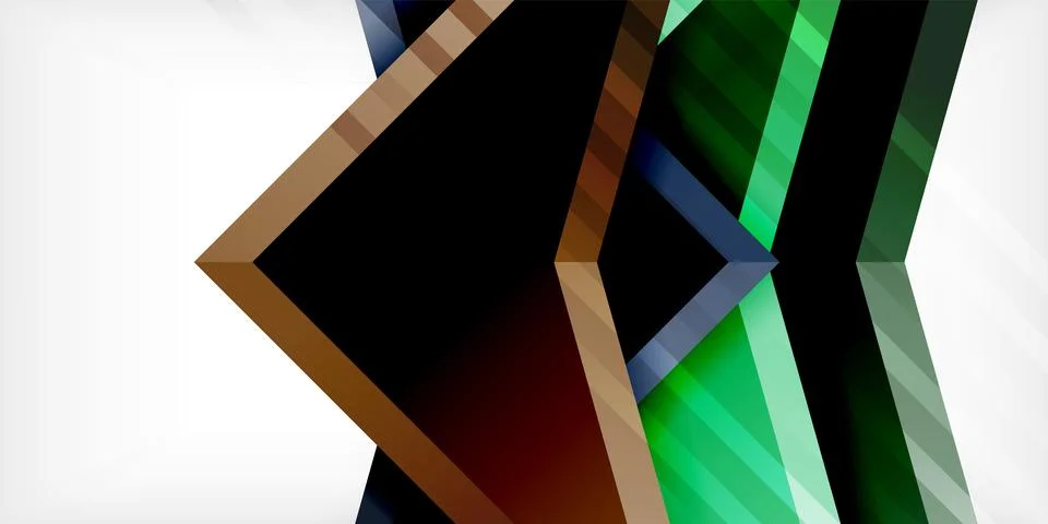 Abstract background color triangles and arrows composition. Vector Illustration Stock Illustration