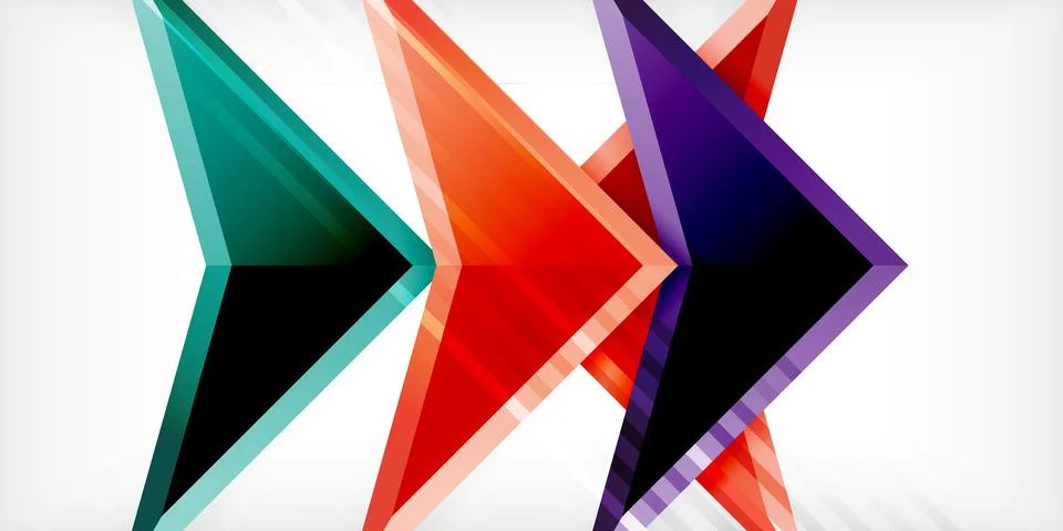 Abstract background color triangles and arrows composition. Vector Illustration Illustrazione stock