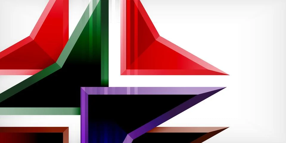 Abstract background color triangles and arrows composition. Vector Illustration Stock Illustration