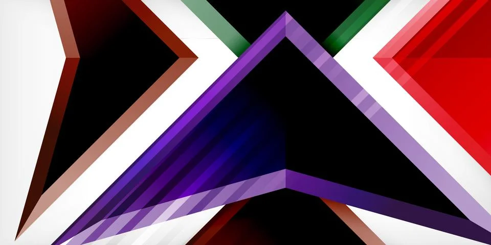 Abstract background color triangles and arrows composition. Vector Illustration Stock Illustration