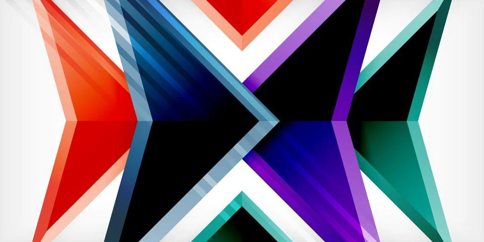 Abstract background color triangles and arrows composition. Vector Illustration Stock Illustration