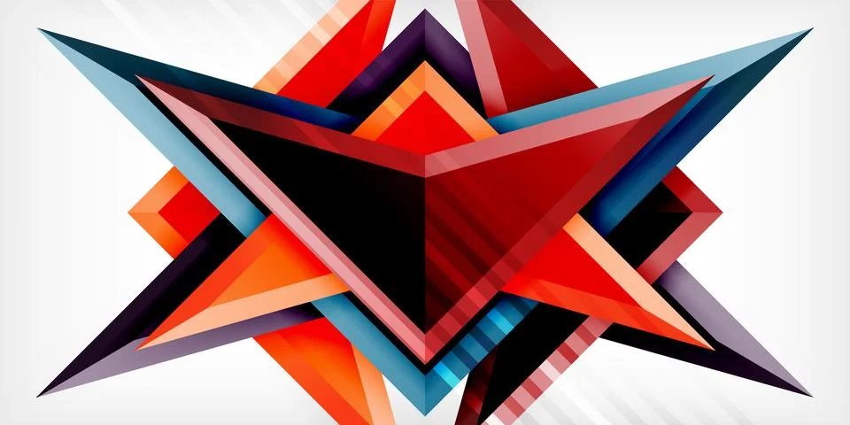 Abstract background color triangles and arrows composition. Vector Illustration Stock Illustration