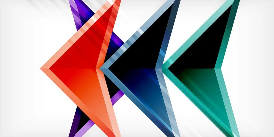 Abstract background color triangles and arrows composition. Vector Illustration Stock Illustration