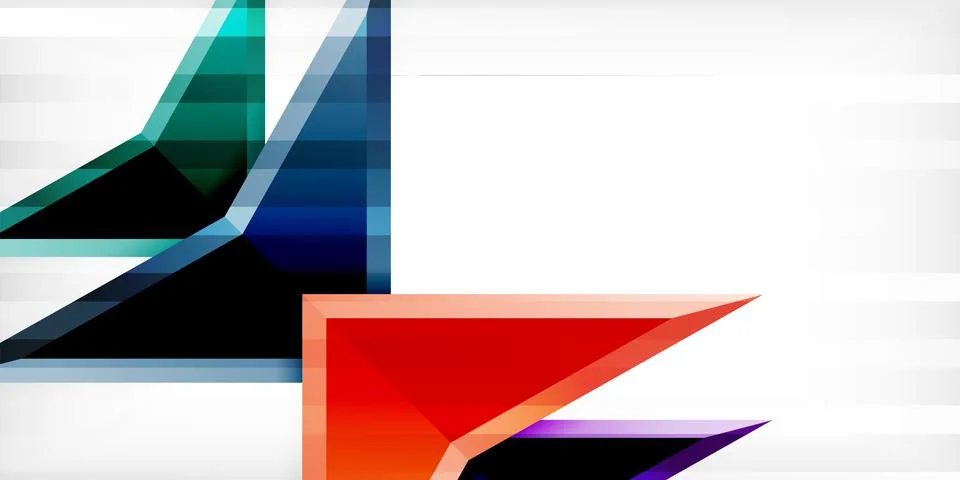 Abstract background color triangles and arrows composition. Vector Illustration Stock Illustration