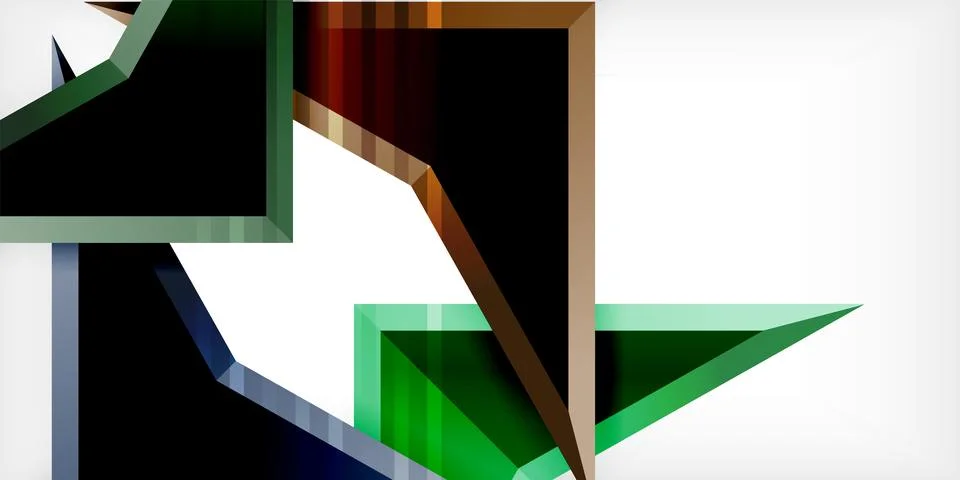 Abstract background color triangles and arrows composition. Vector Illustration Stock Illustration