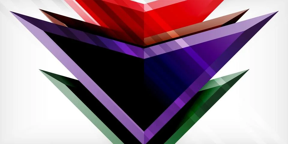 Abstract background color triangles and arrows composition. Vector Illustration Stock Illustration