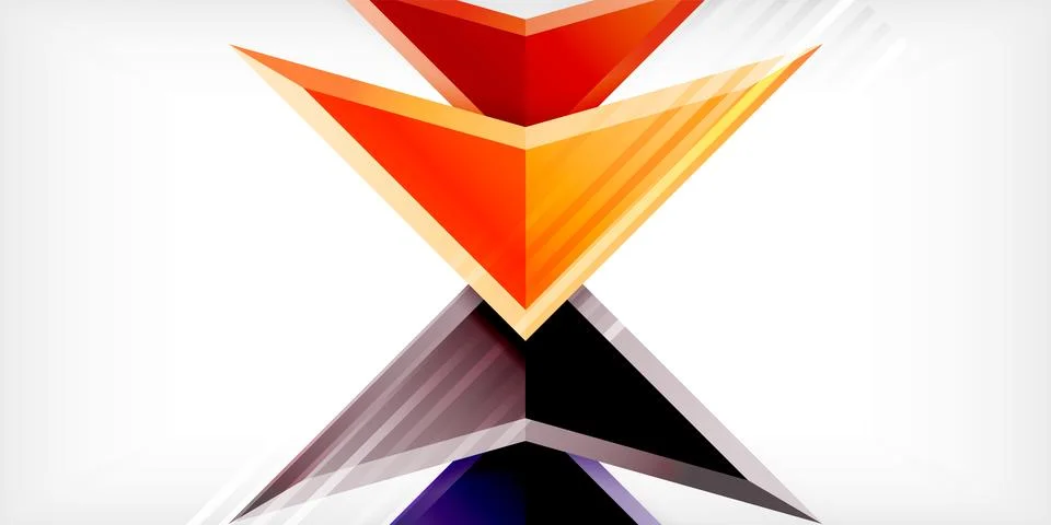 Abstract background color triangles and arrows composition. Vector Illustration Stock Illustration