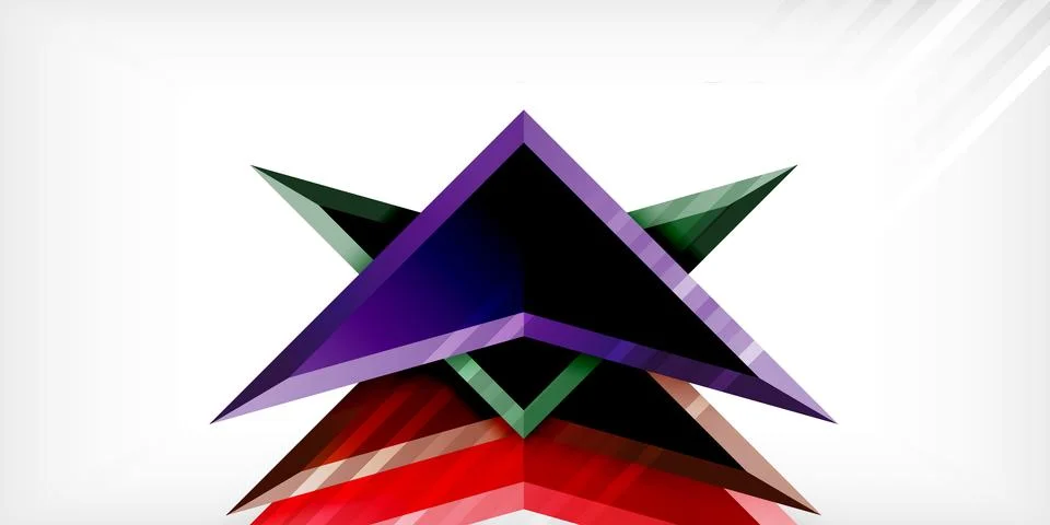 Abstract background color triangles and arrows composition. Vector Illustration Stock Illustration