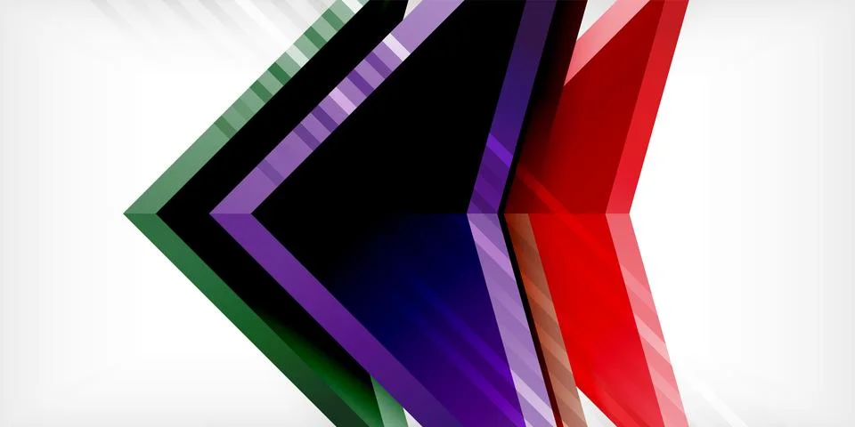 Abstract background color triangles and arrows composition. Vector Illustration Stock Illustration