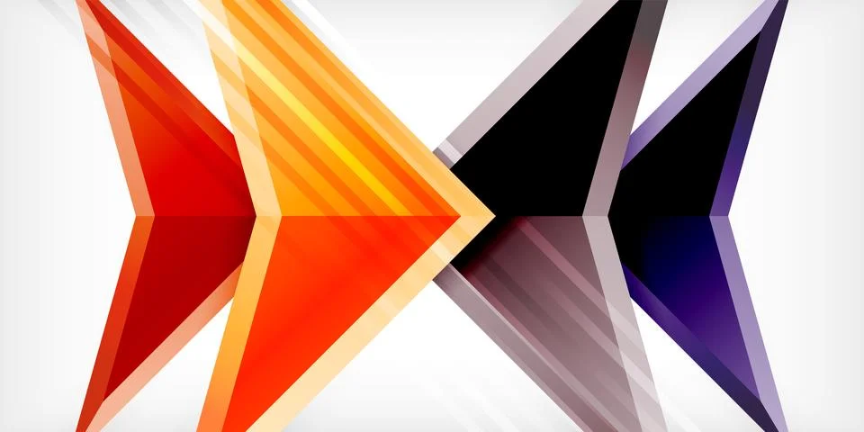 Abstract background color triangles and arrows composition. Vector Illustration Stock Illustration