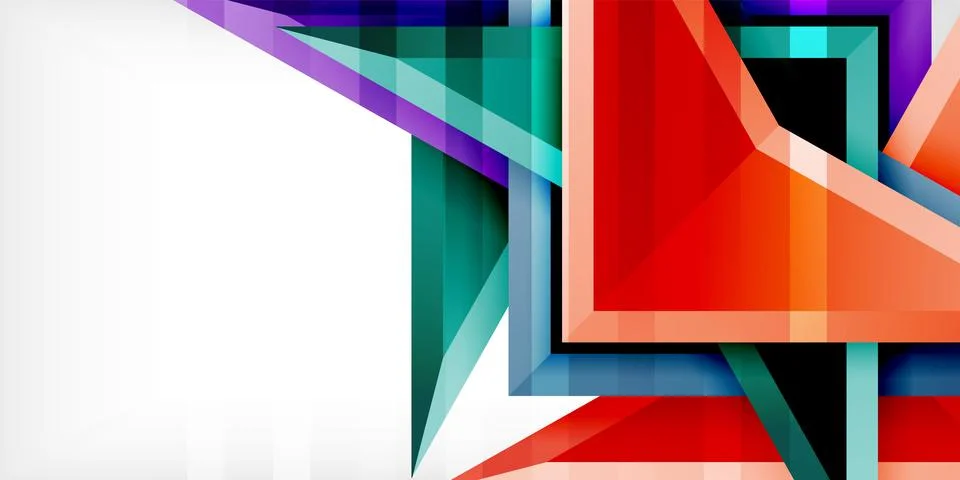 Abstract background color triangles and arrows composition. Vector Illustration Stock Illustration