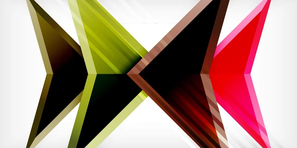 Abstract background color triangles and arrows composition. Vector Illustration Stock Illustration