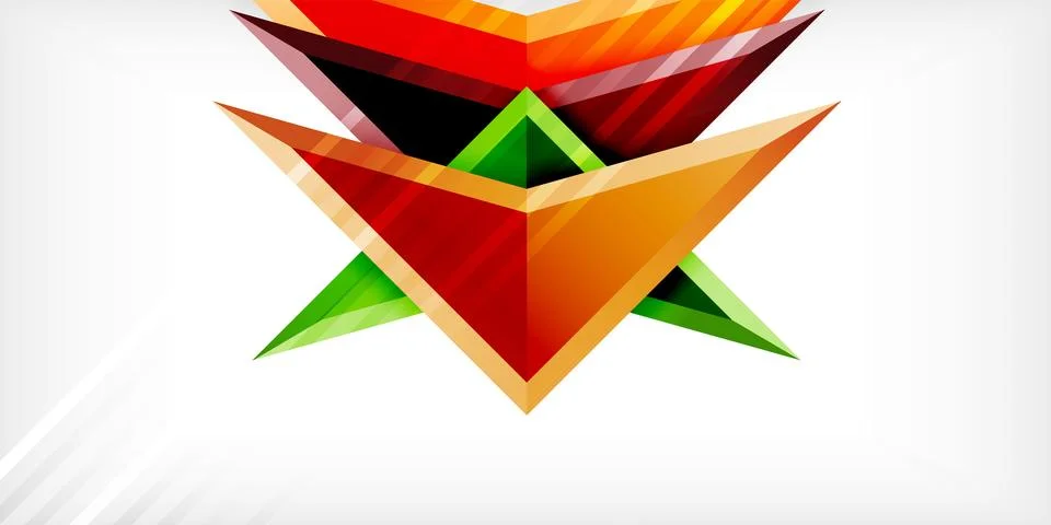Abstract background color triangles and arrows composition. Vector Illustration Stock Illustration