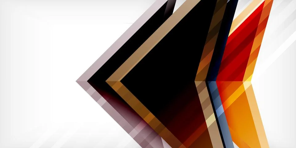 Abstract background color triangles and arrows composition. Vector Illustration Stock Illustration
