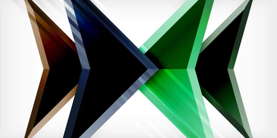 Abstract background color triangles and arrows composition. Vector Illustration Stock Illustration