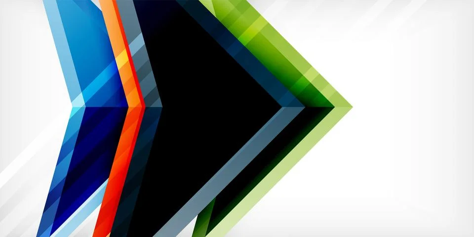 Abstract background color triangles and arrows composition. Vector Illustration Stock Illustration