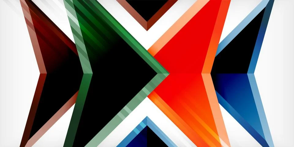 Abstract background color triangles and arrows composition. Vector Illustration Stock Illustration