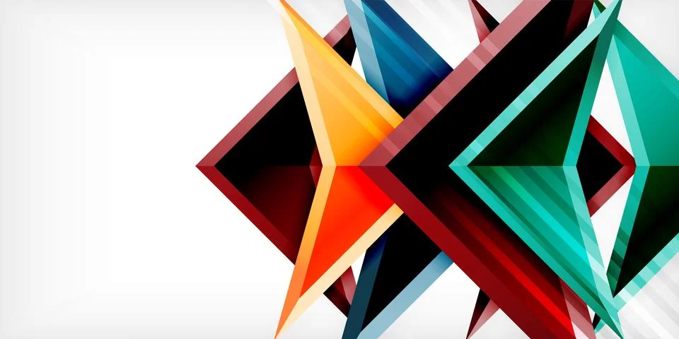 Abstract background color triangles and arrows composition. Vector Illustration Stock Illustration