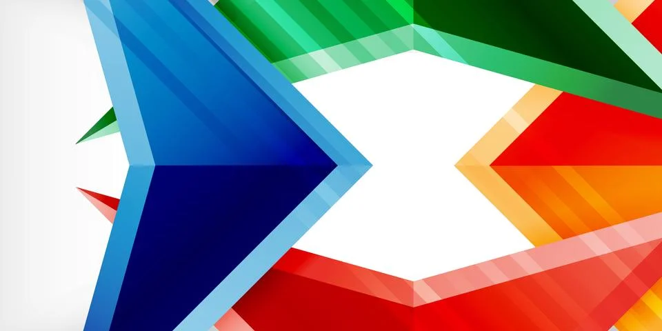 Abstract background color triangles and arrows composition. Vector Illustration Stock Illustration