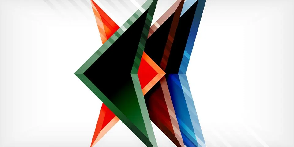 Abstract background color triangles and arrows composition. Vector Illustration Stock Illustration