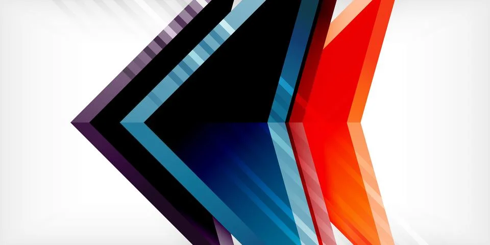 Abstract background color triangles and arrows composition. Vector Illustration Stock Illustration