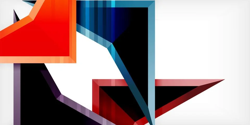 Abstract background color triangles and arrows composition. Vector Illustration Stock Illustration