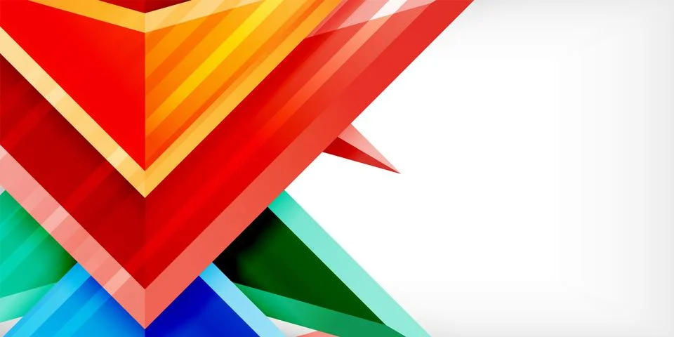 Abstract background color triangles and arrows composition. Vector Illustration Stock Illustration