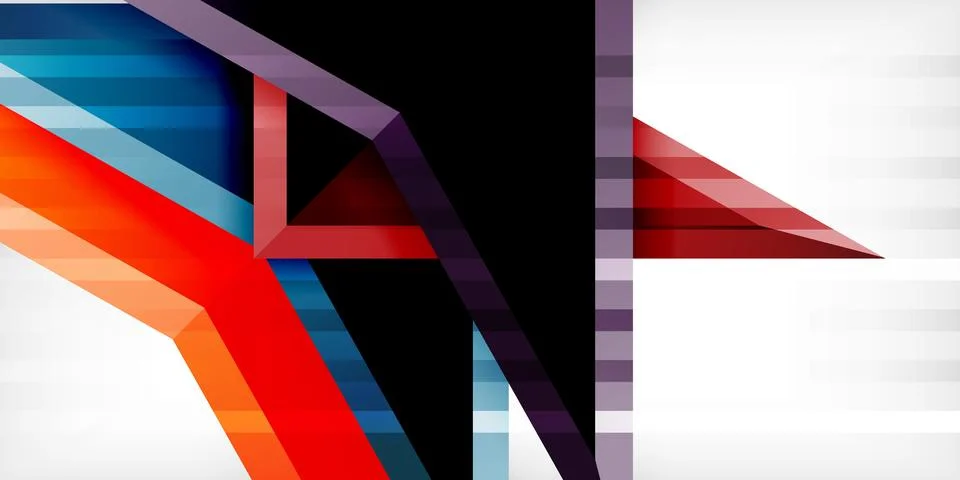 Abstract background color triangles and arrows composition. Vector Illustration Stock Illustration