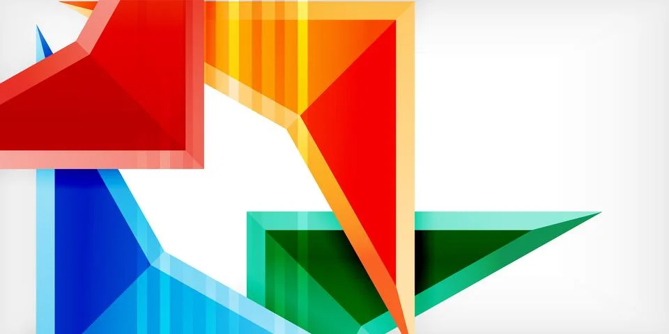 Abstract background color triangles and arrows composition. Vector Illustration Stock Illustration