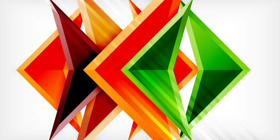 Abstract background color triangles and arrows composition. Vector Illustration Stock Illustration
