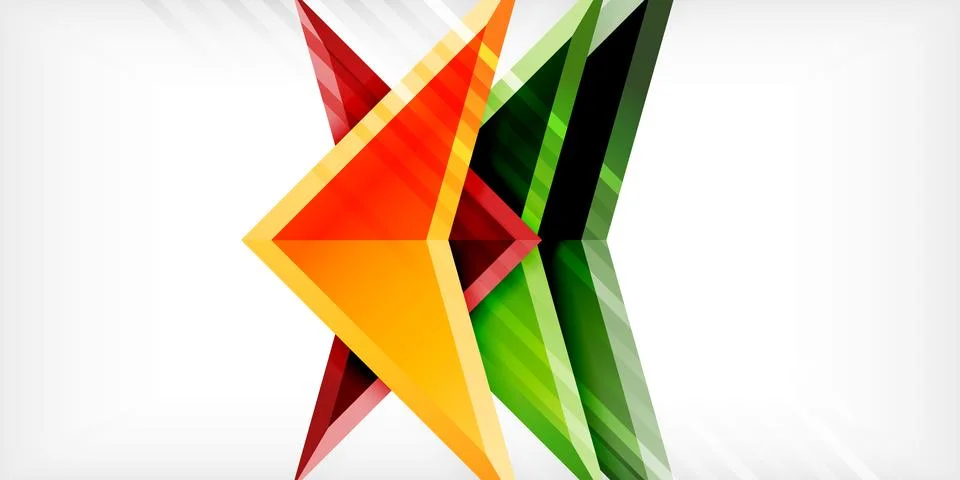 Abstract background color triangles and arrows composition. Vector Illustration Stock Illustration