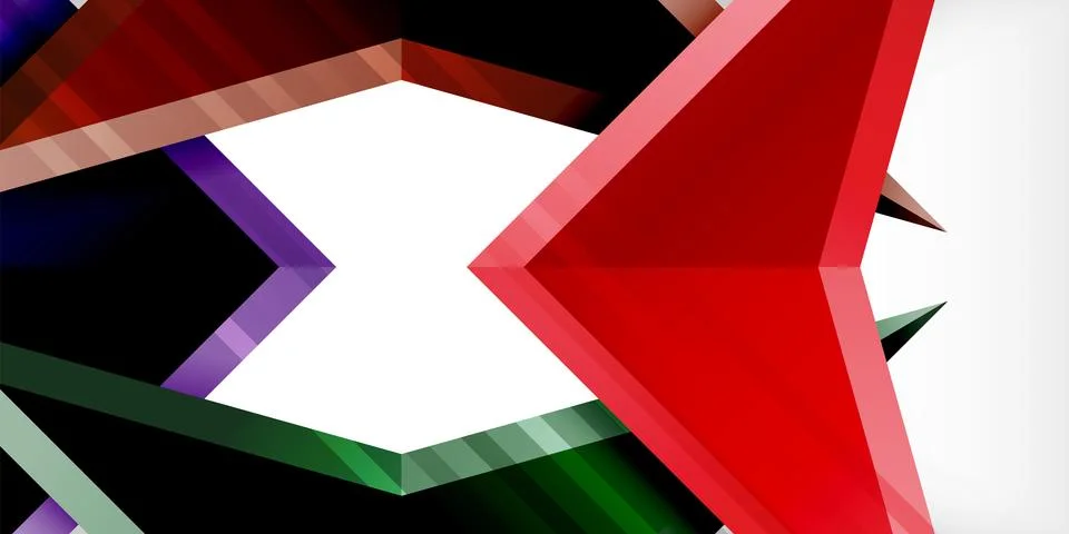 Abstract background color triangles and arrows composition. Vector Illustration Stock Illustration