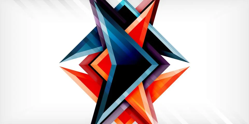 Abstract background color triangles and arrows composition. Vector Illustration Stock Illustration