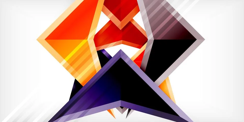 Abstract background color triangles and arrows composition. Vector Illustration Stock Illustration
