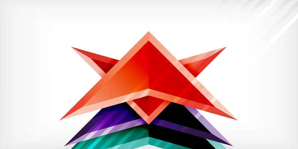 Abstract background color triangles and arrows composition. Vector Illustration Stock Illustration