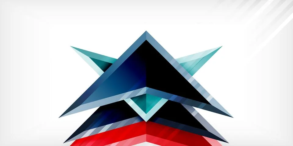 Abstract background color triangles and arrows composition. Vector Illustration Stock Illustration