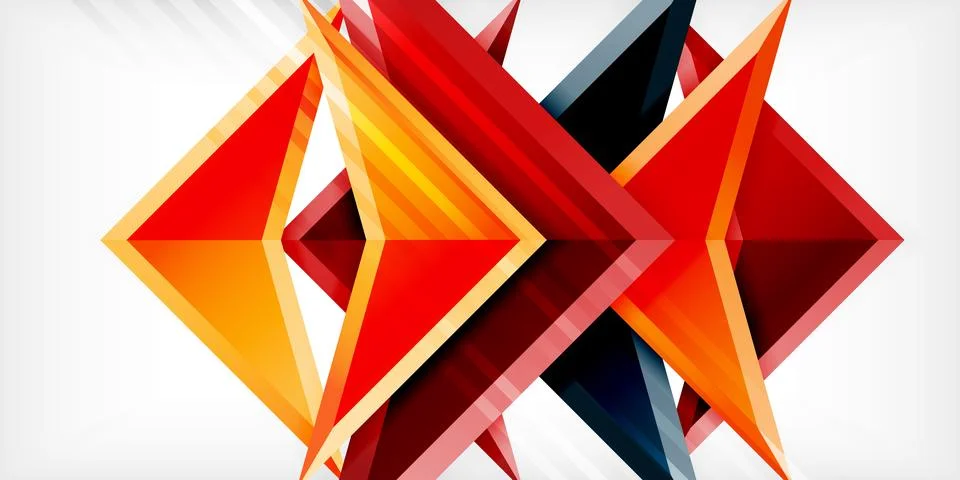 Abstract background color triangles and arrows composition. Vector Illustration Stock Illustration