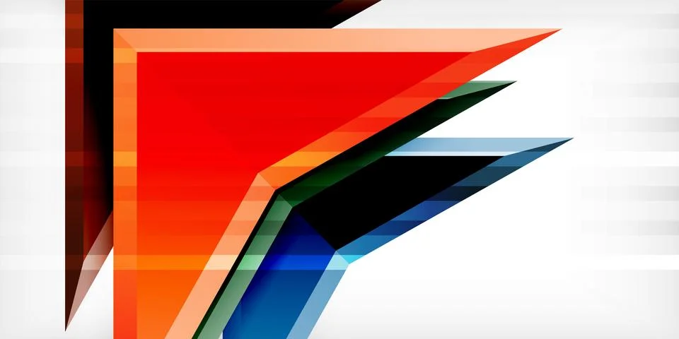 Abstract background color triangles and arrows composition. Vector Illustration Stock Illustration