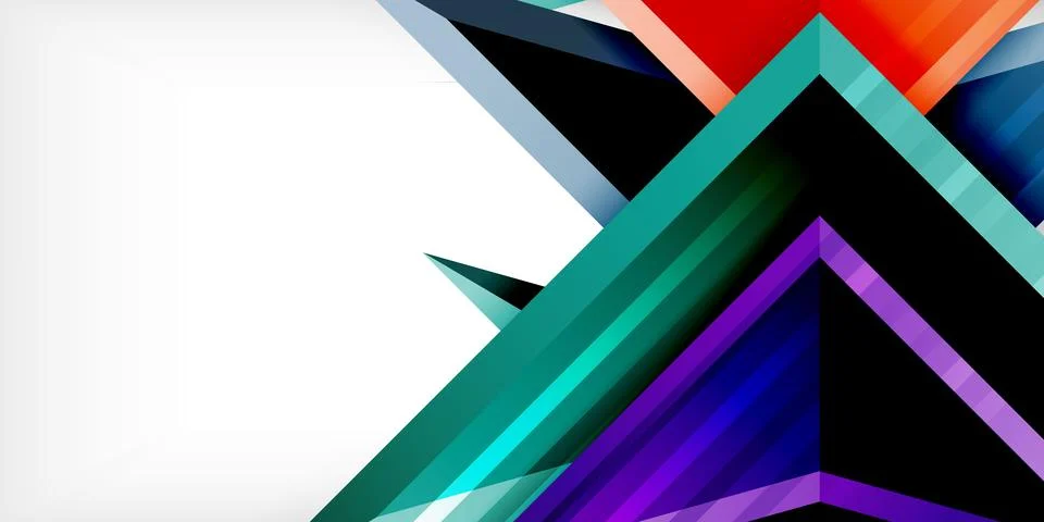 Abstract background color triangles and arrows composition. Vector Illustration Stock Illustration