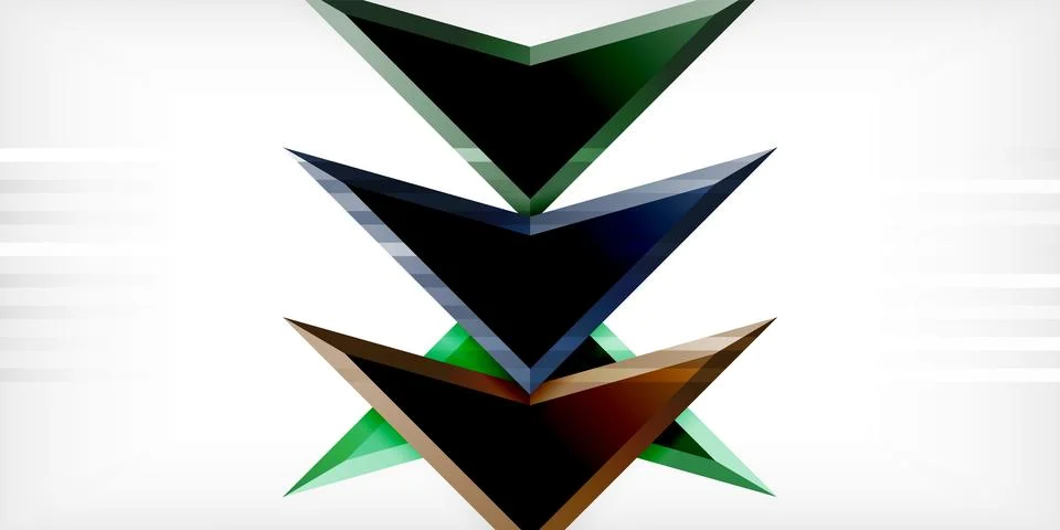 Abstract background color triangles and arrows composition. Vector Illustra.. Stock Illustration